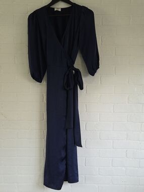Little Moon Satin Wrap Maxi Dress